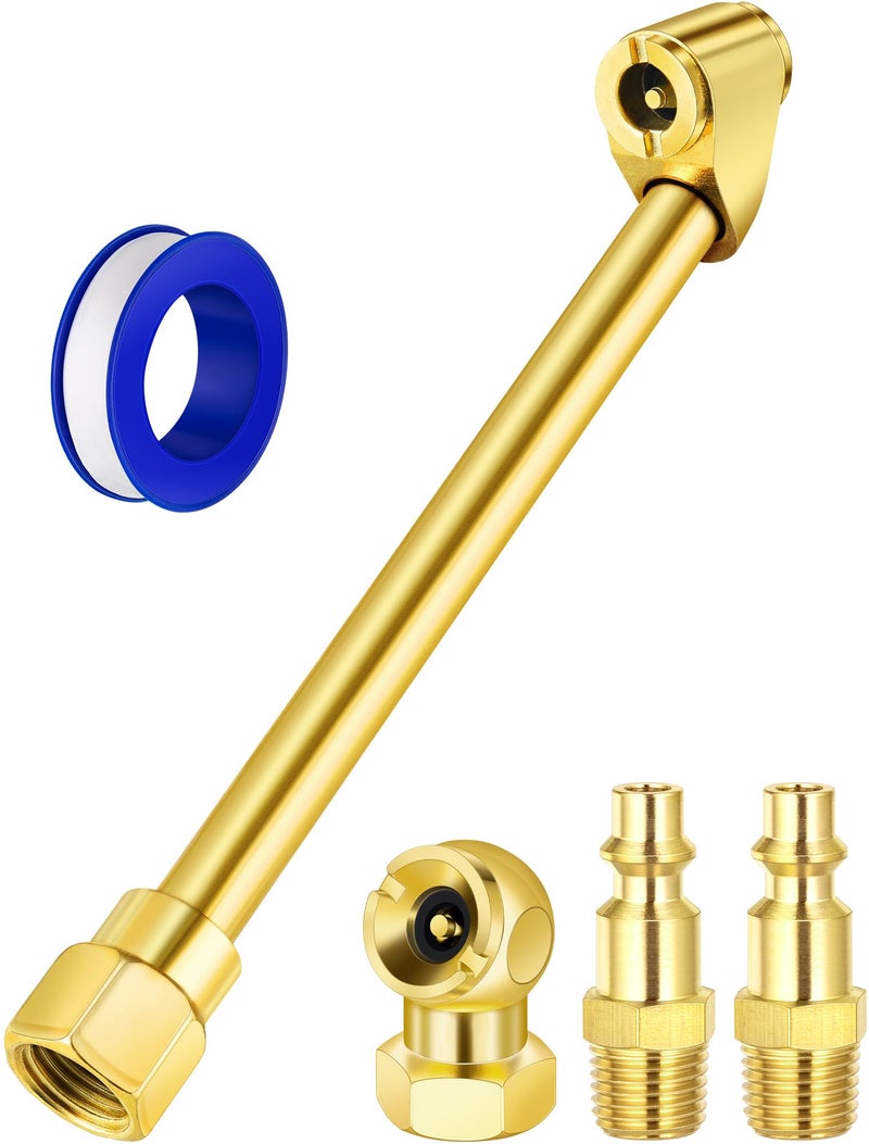 EVOULTES 2-Way Connection Air Chuck Set  Heavy Duty Dual Head Air Chuck with Closed Ball Tire Chuck & 1/4 Inches NPT Male Quick Plug  Tire Air Fill Kit for Tire Inflator Gauge and Air Compressor - Image 1